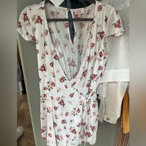 Hollister floral wrap romper